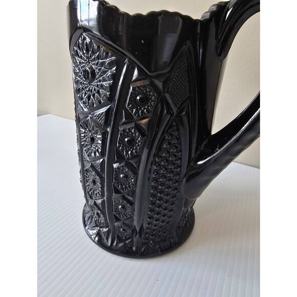 Tiara Indiana Glass Pitcher Black Vintage - Picture 2 of 7